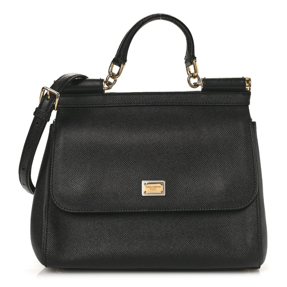 AUTHENTIC DOLCE & GABBANA Black Leather Handbag